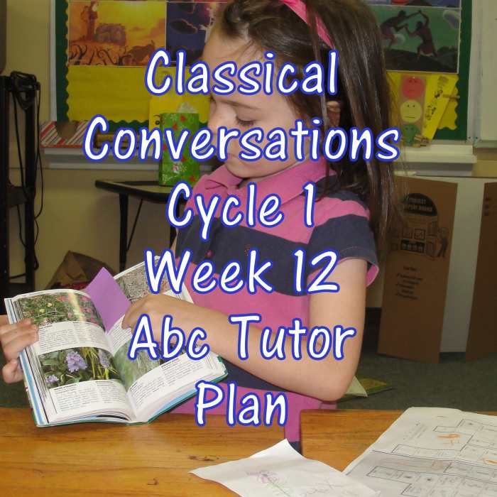 Classical Conversations Cycle 1 Week 12 Abc Tutor Plan