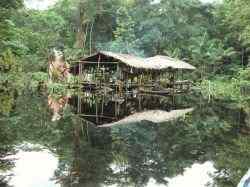 Houses built on stilts in a lake that reminded early explorers of Venice, Italy