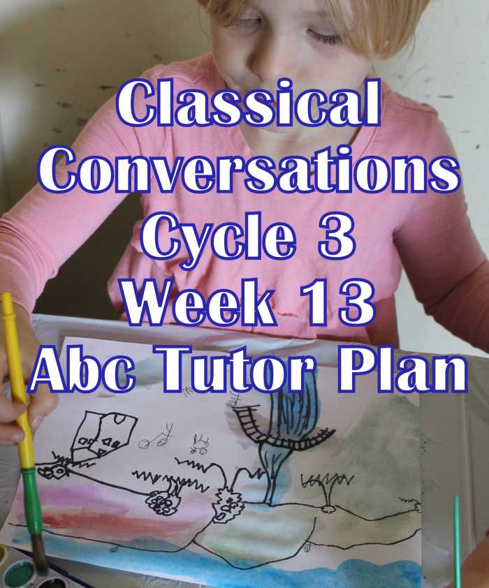 Classical Conversations CC Cycle 3 Week 13 Lesson for Abecedarians - CC C3W13