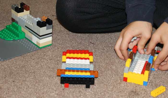 Using Legos to create parts of the Great Wall of China