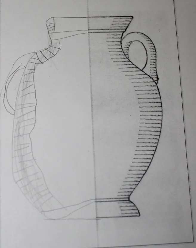 Mirror image Greek vase drawn by a 5 year old