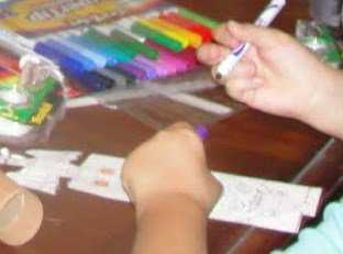 Coloring miniature totem pole