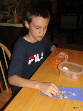 Creating egg shell mosaics