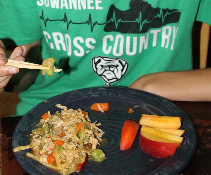 Eating with chopsticks