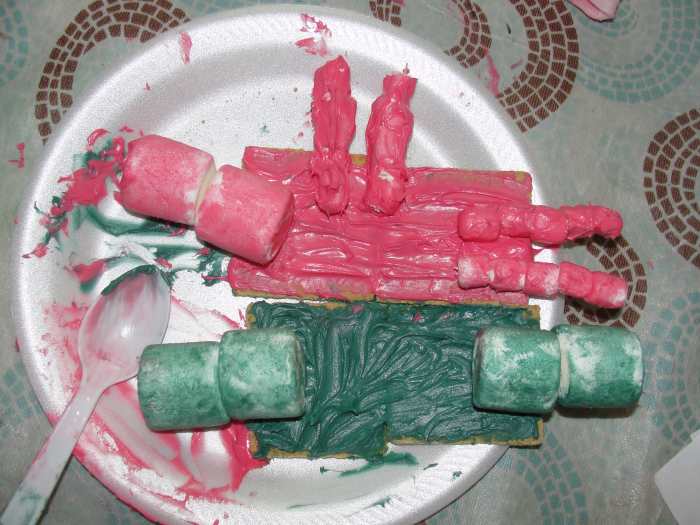 Edible model of a heart (the favorite activity of the day) - Option 1 using marshmallows