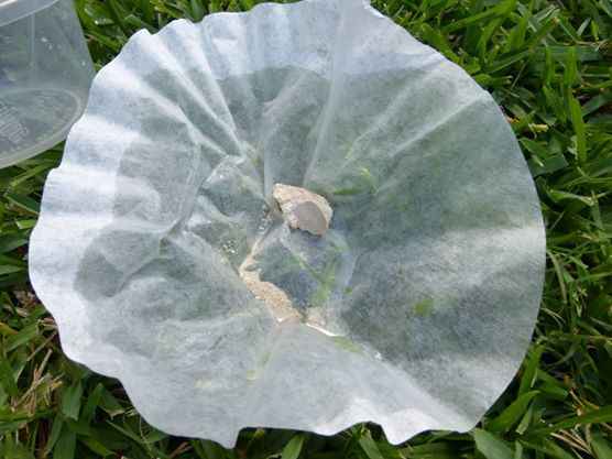 Breaking a rock using water erosion