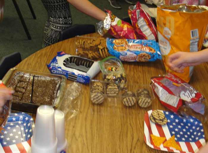 Some of the party snacks