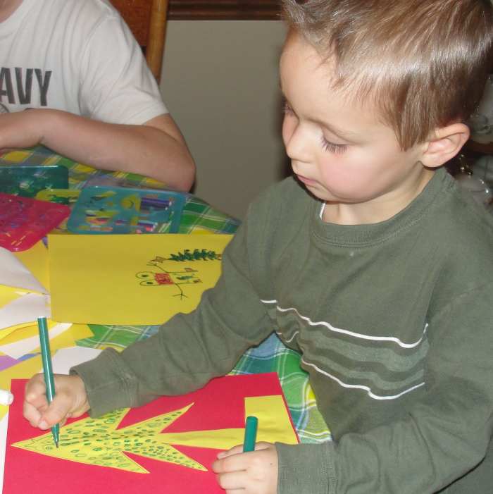 Decorating the Christmas Family Tree Cards