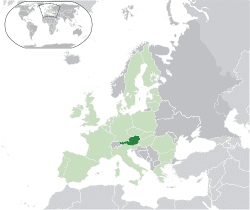 Map showing Austria's location