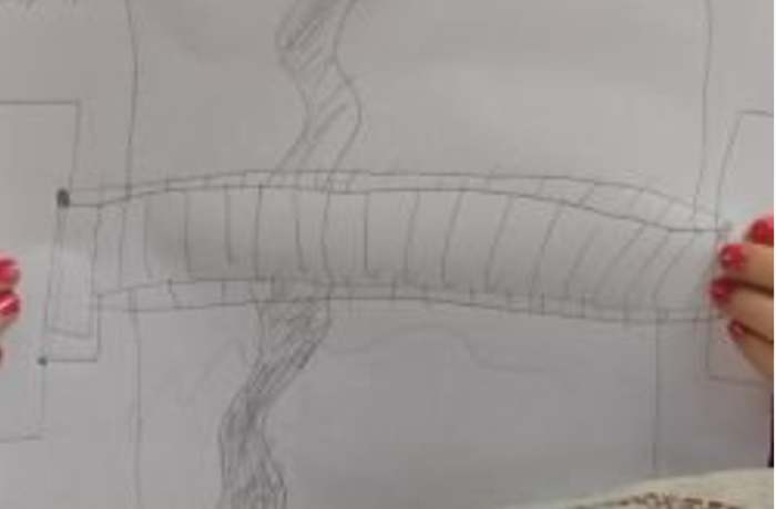 One student's drawing of a bridge
