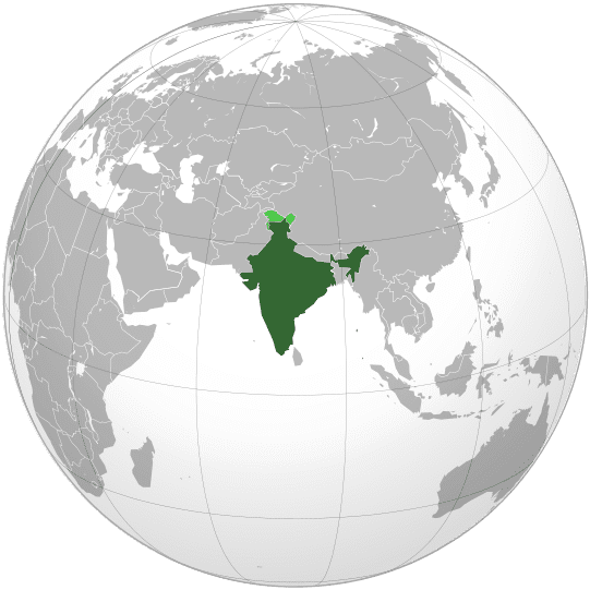 Map showing India