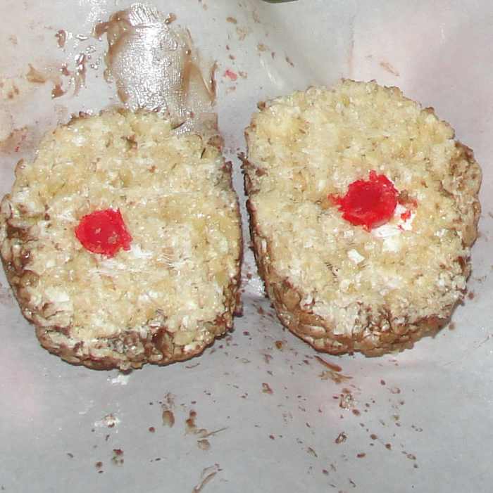 Edible model of the Earth cut in half