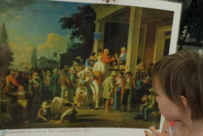 Studying The County Election, 1852 by George Caleb Bingham