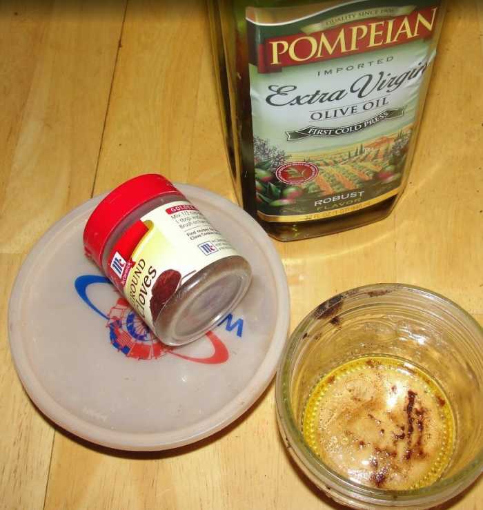 Anointing oil made from olive oil, cinnamon, & cloves