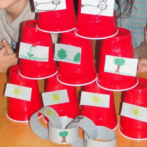 Creating a food chain and food chain pyramid while learning about food webs