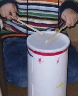 Making a drum using an oatmeal container