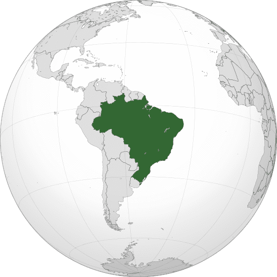 Map showing Brazil's location