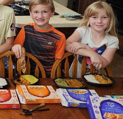 Sampling Indian dishes