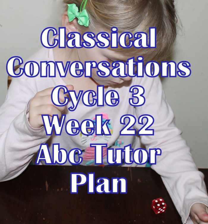 Classical Conversations CC Cycle 3 Week 22 Lesson for Abecedarians - CC C3W22