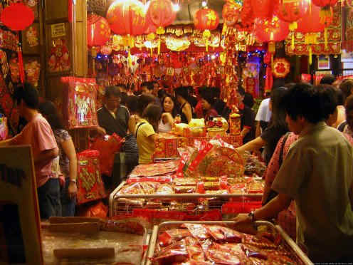 Shoppers during the Chinese New Year holidays