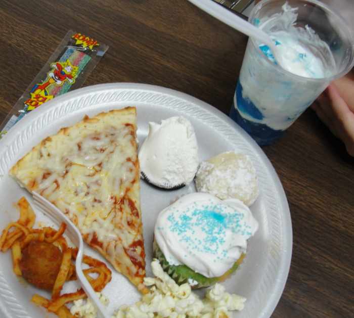 Raindrop cupcakes, storm cloud cookies (Cool Whip on Oreo cookies), Cloudy with a Chance of Meatballs spaghetti, cloud popcorn, blue jello and cool whip clouds, and more
