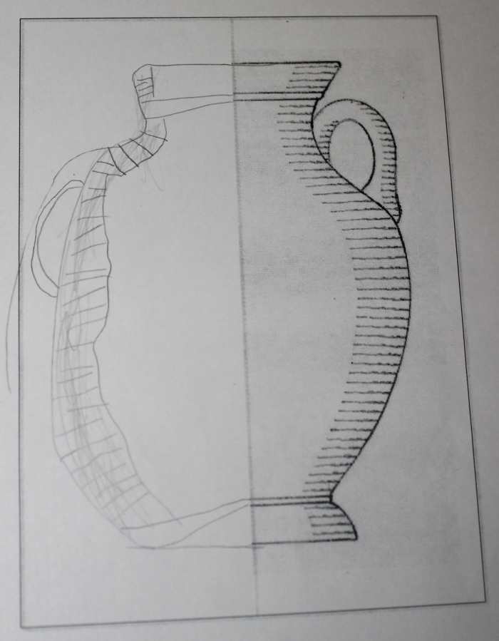 Mirror image Greek vase drawn by a 5 year old