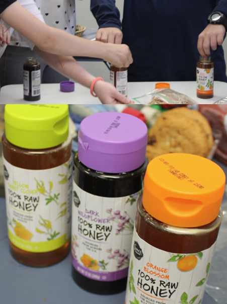 Tasting honey while learning about bees