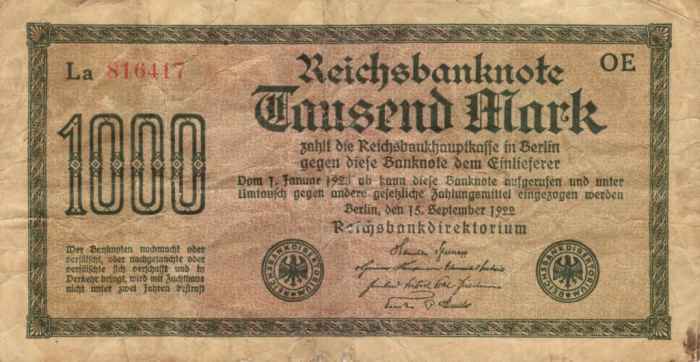 German currency, the Reichsmark