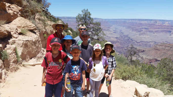 Hiking down Bright Angel Trail