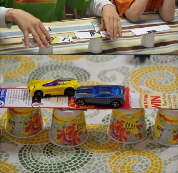 Creating the cantilever model - Photos taken by Michelle Harrison, who participates in our class