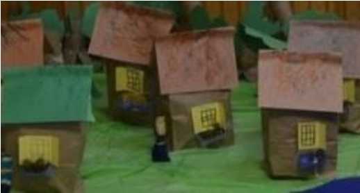 Cottages made from paper bags