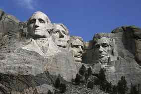 Mount Rushmore in South Dakota featuring President Thomas Jefferson