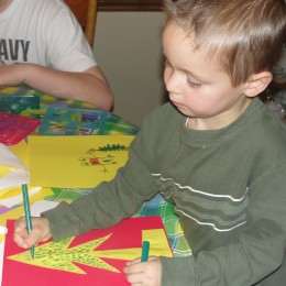 Decorating Christmas Family Tree Cards during the Christmas Symbols Lesson