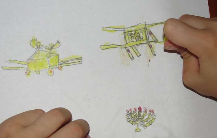 Parts of the tabernacle drawn by a 7 year old