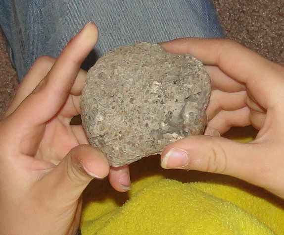 Looking at a moon rock
