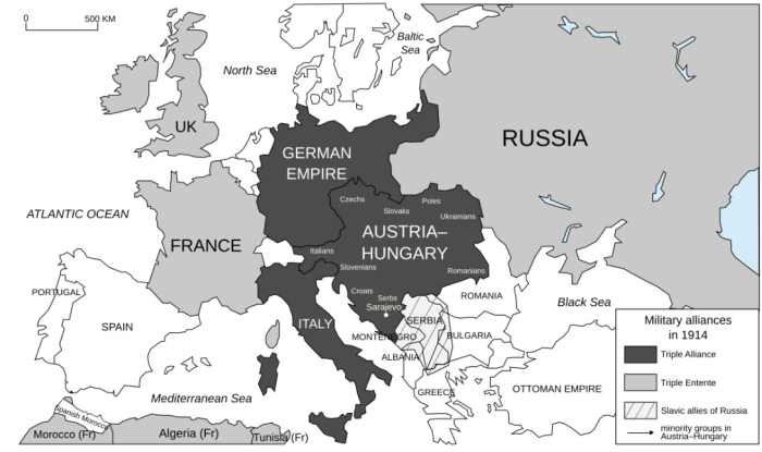 World War I Map of Europe Notebook Page Option for students to color