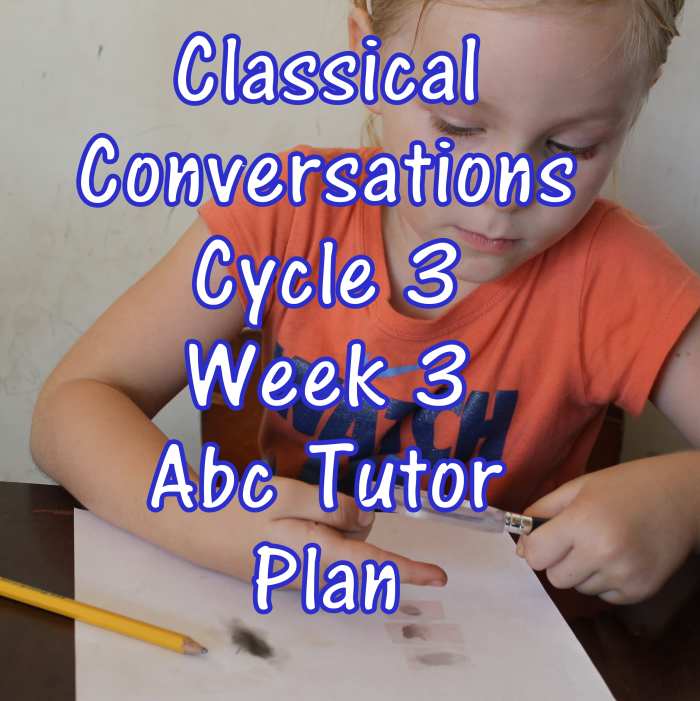 Classical Conversations CC Cycle 3 Week 3 Lesson for Abecedarians - CC C3W3