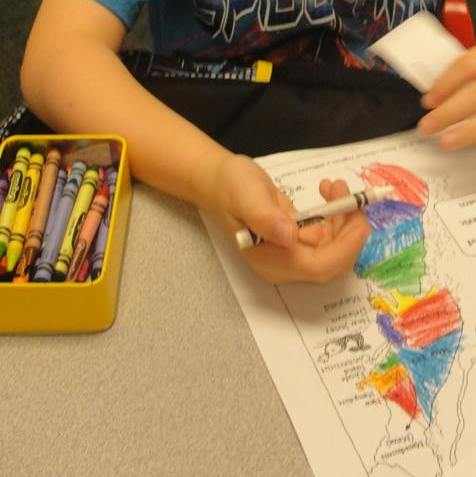 The finished map of the 13 colonies