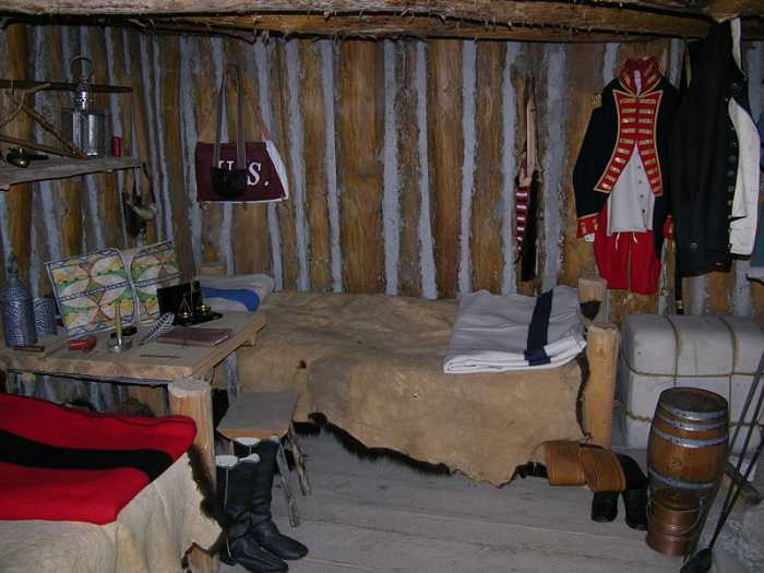 Lewis and Clark's room at the reconstructed Fort Mandan