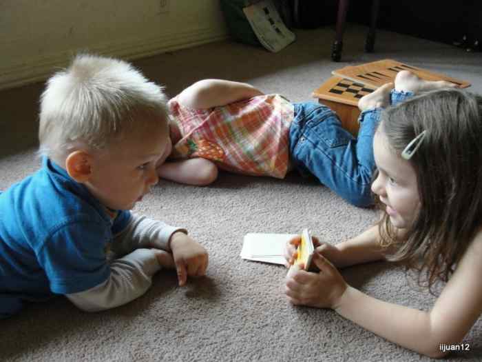 Alphabet cards during flashcard time