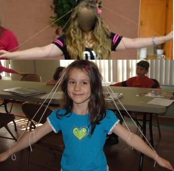 Human cable-stayed bridge