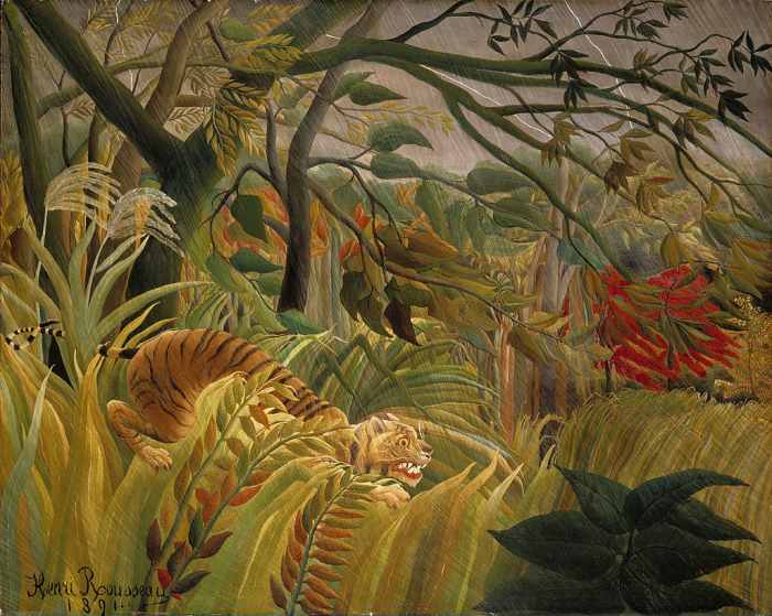 Tiger in a Tropical Storm (Surprised!) (1891) by Henri Rousseau