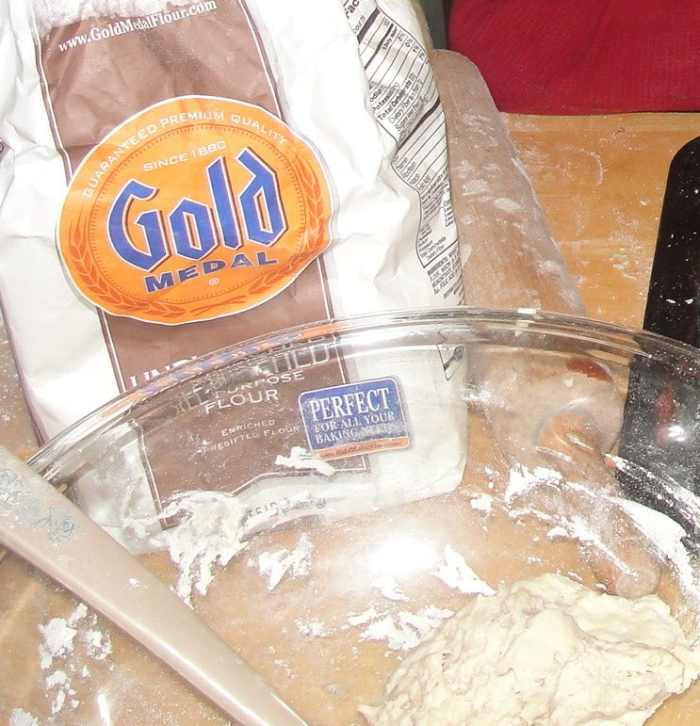 Making the pizza dough