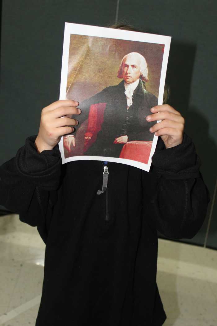 President Madison declaring war on England