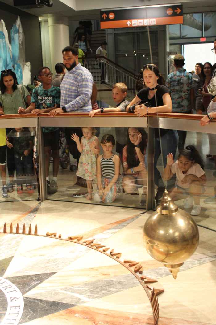 My kids loved watching the Herzstein Foucault Pendulum.