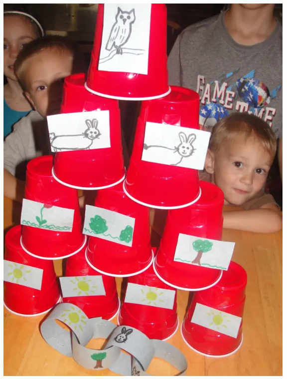 Creating a Food Chain and a Food Pyramid were one of the activities we did this week at home during our Science Morning Basket & Activities.