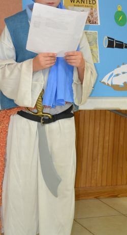 Barbary pirate costume and presentation