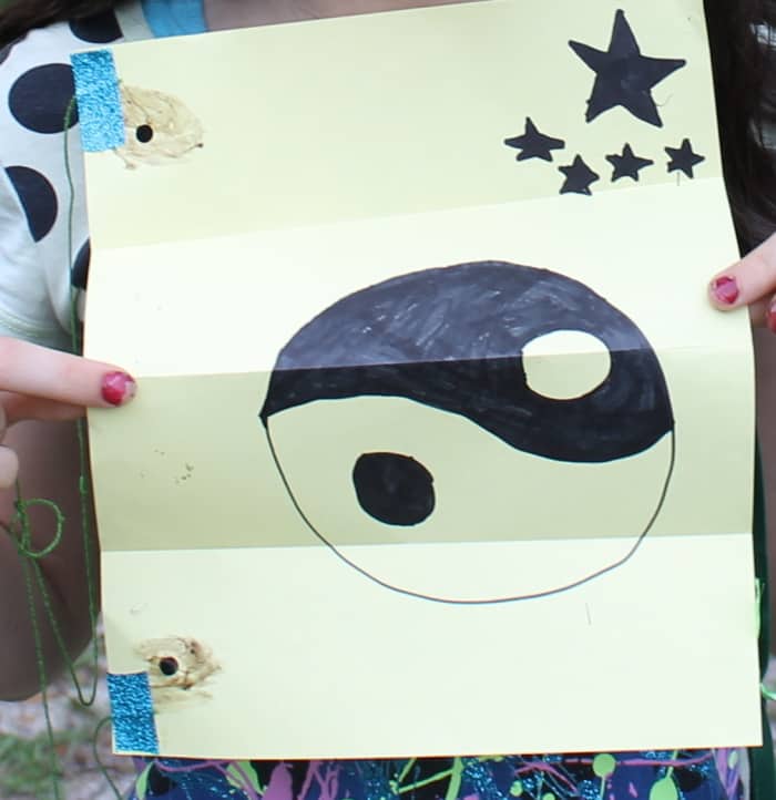 A kite create by an elementary-aged child