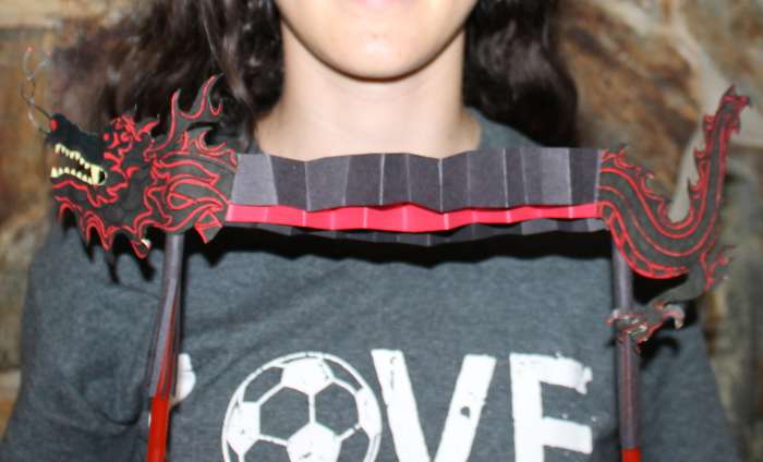 Dragon puppet created by middle-school aged child