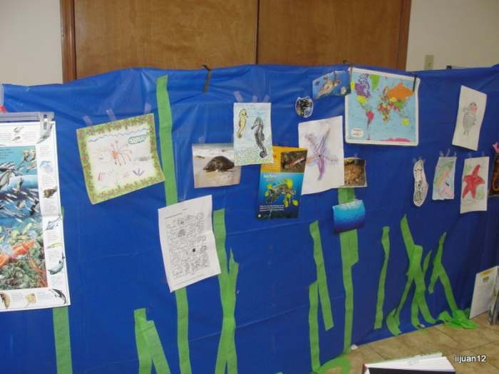 Decorating the room to look like the ocean